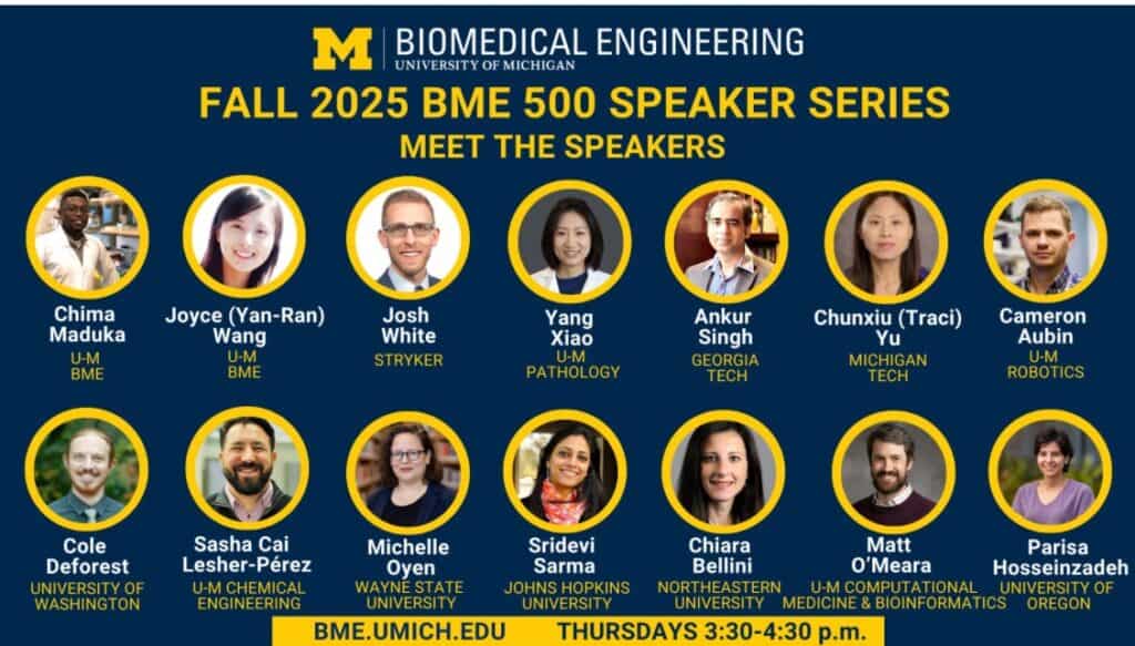 BME 500 Speaker Series Starts August 28 - Biomedical Engineering (BME)