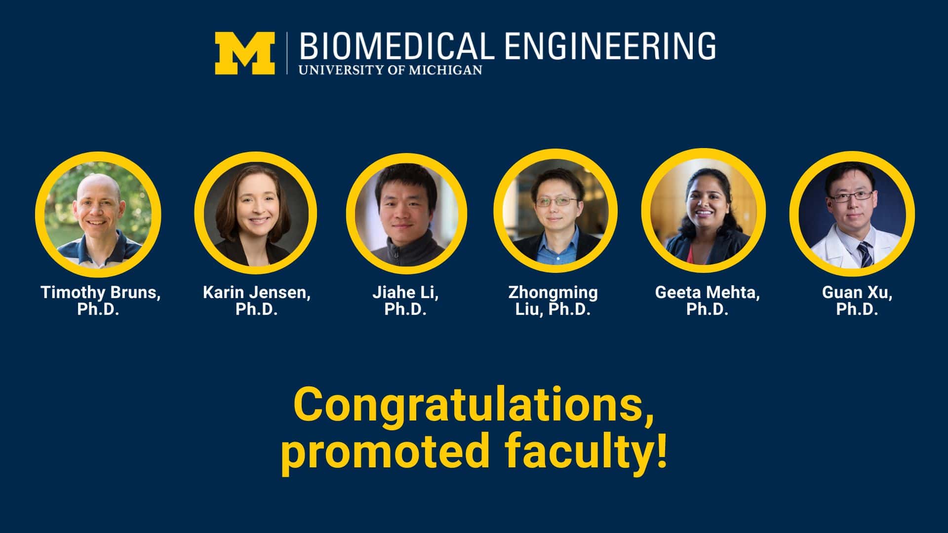 Congratulations to BME Faculty on Promotions